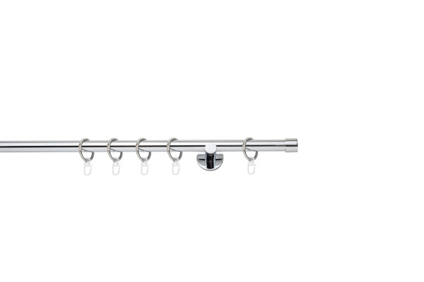 Gardinenstange 1-läufig 20mm Wandträger 6,5cm Endstück Cap