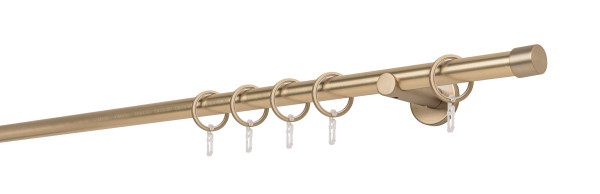 Gardinenstange 1-läufig 20mm Wandträger 6,5cm Endstück Cap