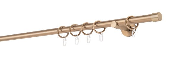Gardinenstange 1-läufig 20mm Wandträger 6,5cm Endstück Cap